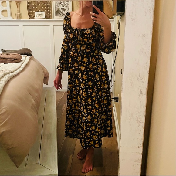 Long Sleeve Floral Bohemian Midi Dress - Picture 10 of 15